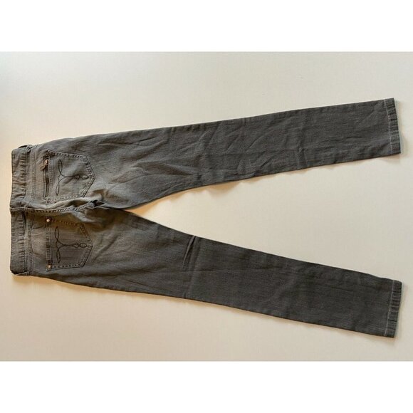 Mango Ladies Skinny Gray Stretchy Jeans with Zip Pocket Detail Size 6 - Picture 6 of 10